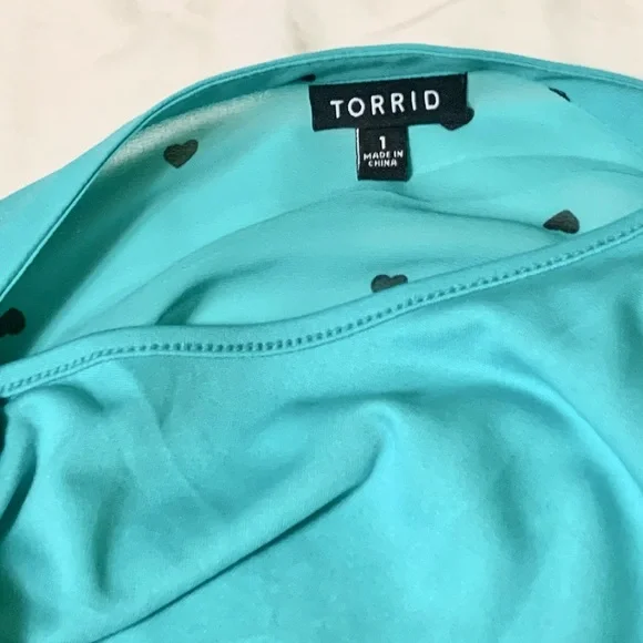 Torrid Heart Print Chiffon Shirt Dress - Picture 7 of 9